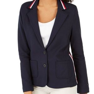 Women’s Navy Tommy Hilfiger Cotton Blazer, Size M